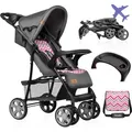 Lionelo Emma Buggy klein zusammenklappbar Kinderwagen mit Liegeposition Rosa - Rosa