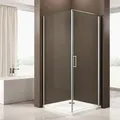 Duschabtrennung EX416S-Kombi 6mm ESG-Sicherheitsglas Nano Drehtür Dusche mit Hebe-Senk-Mechanismus, Maße Duschkabine:90x90cm, Duschtasse:Ohne Dus...