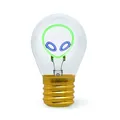 Legami - Glühbirnenförmige Tischlampe, wiederaufladbar mit USB Kabel, kabellos, Glühbirnen Fiktion, Alien Thema, 6,8 x 10,3 cm