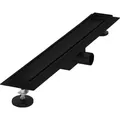 Luxebath - Duschrinne 60 Cm 2in1, Befliesbar, Extra Flach, Edelstahl, Schwarz, Doppelseitige Bodenablauf, Komplettset Bodenbefestigung, Duschablauf, Siphon Mit Geruchsstop, Haarsieb, Ablaufrinne Dusche