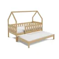 Masseno Kinderbett, Kiefer, Holz, 80x160 cm, Kinder- & Jugendzimmer, Kindermöbel, Kinderbetten, Hausbetten