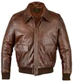 baallo FIVESTAR Leather Herren A2 Lederjacke Air Force Echtleder Bomberjacke Basic Luftwaffe Braun Distressed Aviator Jacke (Flight Jacke)