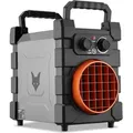 FUXTEC Elektroheizer FX-EH3 | Heizlüfter mit 2 Heizstufen 1500W/3000W | Stufenloses Thermostat | Überhitzungsschutz | Für Räume bis 90 m2 - Grau/Orange/Schwarz