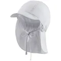 Sterntaler® Schirmmütze 50+ Schirmmütze mit Nackenschutz uni (1-St) Kinderhut aus UV-Popeline mit Bindeband und UV-Schutz 50+ gelb 51 cm