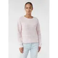 comma Longpullover Strickpullover Gestreifter Strickpullover im Relaxed Fit bunt|rosa S