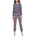 Merry Style Schlafanzug Damen Schlafanzug Zweiteiler Pyjama lang bunt mit Muster MS10-268 bunt M