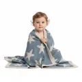 Seesterne Babydecke 80x100 cm – Weiche, beidseitig verwendbare AcrylStrickdec...