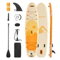 VEVOR aufblasbares Stand Up Paddle Board (323 x 83,8 x 15,2 cm) Paddleboard, Komplettset inkl. Pumpe Paddel Finne Rucksack, Knöchelleine Gurt, rutschfestes Deck für Jugendliche und Erwachsene