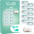 Gillette Venus Pro Smooth Sensitive Systemklingen 10er+Reiseschutzkappe Rasierklingen (10x) (62475992)
