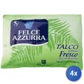 4x Felce Azzurra Talco Puder Busta 100 g Weiß Fresco