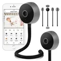 LIONELO Babyphone Babyline Smart Camera Wi-Fi Monitor, Mobile App, Bewegungs Geräuscherkennung, Sichtbarkeit im Dunkeln, Zwei-Wege Kommunikation B... - Schwarz