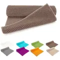 heimtexland Badematte Badvorleger Chenille Badteppich Duschvorleger, rutschhemmend beschichtet, Fußbodenheizung geeignet, schnell trocknend, strapazierfähig, fußbodenheizungsgeeignet, rutschfest, saugstark, Polyester, rechteckig, 70x120 cm, Hochflor, super weich, extrem saugfähig, Maschinenwäsche braun 70x120 cm