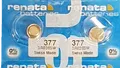 2 x RENATA AG 4 Uhrenbatterie 377 für Armbanduhr Knopfzelle CX 626 V377 SR626W
