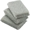 WMF Glänzerkissen silber 3 Stück, Spülschwamm, Topfreiniger, Lurex-Schwamm, ideal für beschichtete Pfannen, Töpfe, Glaskeramikkochfelder, Reinigung in der Spülmaschine möglich