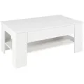 Ml-Design Couchtisch, Weiß, Holzwerkstoff, Rechteckig, 48x110x65 cm, Wohnzimmer, Wohnzimmertische, Couchtische