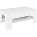 Ml-design Couchtisch Mit Schublade Und Ablage, 110x65x48 Cm, Weiß