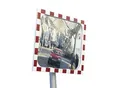 Moravia Verkehrsspiegel, Spiegel aus Sekurit, Rahmen aus Kunststoff, rot reflektierend, Spiegelmaße BxH 600 x 400 mm