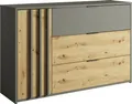 Kommode 125 cm breit modern in grau mit Eiche RAGUSA-166