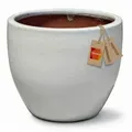 Teramico Blumentopf Pflanzgefäß Keramik "EGG-POT" Jade + Weiß - Ø 21 - 38 cm Frostfest (1 St), Frostfest, UV-Fest weiß Ø 38 cm x 31 cm