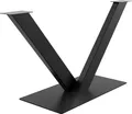 MetaloPro V-Frame Tischgestell I Metall Schwarz Tischbeine Tisch-Gestell Füße, für bis 150kg Schwerlast Tischplatten, Esstisch Schreibtisch Couchtisch Wohnzimmertisch, Industrial Modern Wohnzimmer