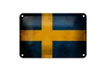 Blechschild Flagge 18x12 cm Schweden Fahne Metall Deko Schild