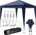 CASARIA® Pavillon Capri 3x3m Pop-Up UV-Schutz 50+ Wasserdicht Winterfest mit Tasche Faltbar Stabil Camping Garten Faltpavillon Partyzelt Blau