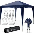 Faltpavillon 3x3m Pop-Up Dunkelblau Schnellaufbau UV-Schutz 50+ wasserdicht stabil