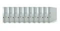 Netuno 10x Akten-Ordner DIN A4 Ekobox Premium Edition glänzend PastellBlau 2-Ring-Mechanik Ringorder A4 75mm Kunststoff Ordner breit Büroordner Plastikordner Briefordner Ringmappe breiter Aktenordner