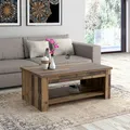 Couchtisch FORTE "Clif", beige (old wood vintage), B:110cm H:45,7cm T:65cm, Tische, Couchtisch, mit Funktion, Breite 110 cm