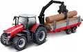 Bburago 1:50 Farm Traktor Massey FERGUSSON 8740S Tractor con remolque de troncos