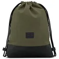 Johnny Urban Turnbeutel Damen & Herren Grün Schwarz - Luke - Beutel Rucksack mit Kordelzug - Baumwoll Canvas - Kleine Innentasche für Wertsachen
