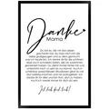 WANDStyle Gerahmtes Poster Danke Mama 40 x 60 cm Geschenkidee für Eine Person