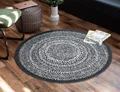 In- & Outdoor Teppich Rund FINN Schwarz, Ø120 cm