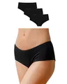 Snocks 3er Pack Hipster - Damen Baumwolle Panties - Push-Up Unterhose Damen Slip - Gr.XL, Farbe Schwarz