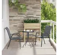 furnicato Garten-Essgruppe Garten Bistro Set Stahl 50x50x70,5 cm Grau, (1-tlg)
