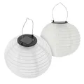 LED Solar Lampion warmweiß 30cm - 2er Set - Garten Balkon Deko Party Beleuchtung