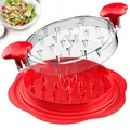Hähnchen Zerkleinerer, 25 cm großer pulled chicken shredder, Professionelles Fleischzerkleinerer mit Bürste und Gabeln, BPA-frei, geeignet für gegarte Hähnchenbrust, Rindfleisch, Schweinefleisch-Rot
