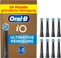 Oral-B iO Aufsteckbürsten Zahnbürstenaufsatz Tiefenreinigung Schwarz 8 St.