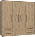 Kleiderschrank FORTE "Mokkaris, zeitloses Design, 3-4 Türen, Made in Europe", braun (artisan eiche), B:205,9cm H:200,1cm T:58,8cm
