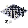 Relaxdays 3 in 1 Schachspiel Backgammon Dame Weiß,Schwarz