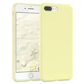 EAZY CASE Premium Silikon Handyhülle kompatibel mit iPhone 8 Plus Slimcover mit Kameraschutz und Innenfutter, Silikonhülle, Schutzhülle, Bumper, Handy Case, Hülle, Softcase, Hell Gelb