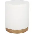 Sweeek - Skandinavischer Hocker Mit Weißem Bouclé-bezug