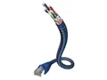 inakustik – 00480301 – Premium CAT6 Netzwerkkabel | LAN-Kabel für HD Audio- und HD Video-Streaming | 1,0m in Blau/Silber | 2-Fach geschirmt - Dicke Datenleiter (AWG 24) - SF-UTP Ausführung