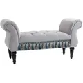 Homcom Polsterbank, Hellgrau, Kunststoff, 40x58x117 cm, Wohnzimmer, Hocker, Sitzhocker