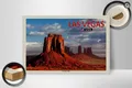 Femer GmbH Holzbild Reise 30x20cm Las Vegas USA Monument Valley Hochebene, (1 St), Glatte Holzfaserplatte (MDF), vorn beschichtet