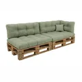 POKAR Palettenkissen Palletenauflagen Palettenpolster Palettensofa Palettenmöbel 6er Set: Sitzkissen 120x80 + Rückenlehne 120x40, Grün