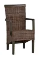 MiaMöbel Armlehnstuhl Rattan 51x98x57 cm Modern Massivholz Rattan Mahagoni Braun