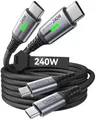 USB C Kabel 240W 2m [2Pack] PD Schnellladung Nylon für iPhone Samsung