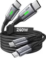 INIU 240W USB C Kabel 2er Pack 2m Nylon geflochten PD Schnellladekabel