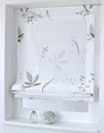 Ösenrollo Raffrollo Dandelion Weiss Natur Taupe Breite 45 x Höhe 140 cm